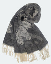 Elegant Pearl Embellished Woollen Stole For Women